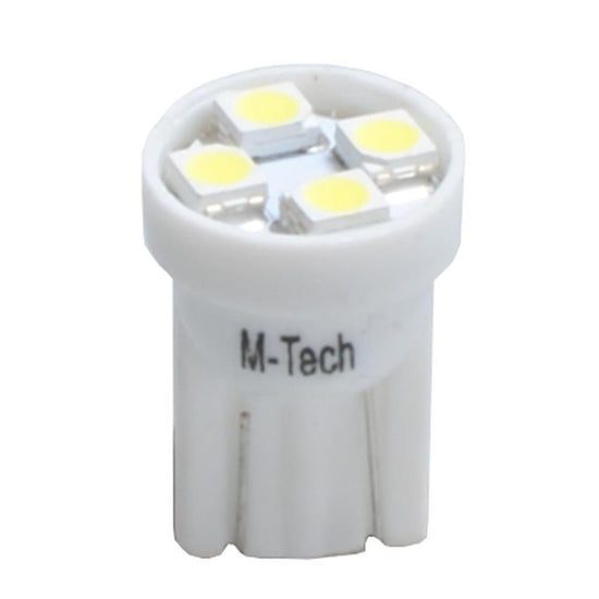AMPOULES LED X 2   T10 W5W 4LED SMD3528 BLANC 12V   0,50W