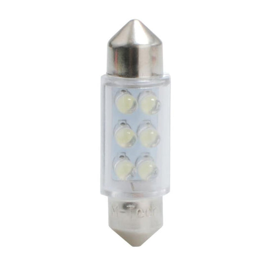 AMPOULES LED X 2   NAVETTE C5W 36MM BLANC 12V   0,48W