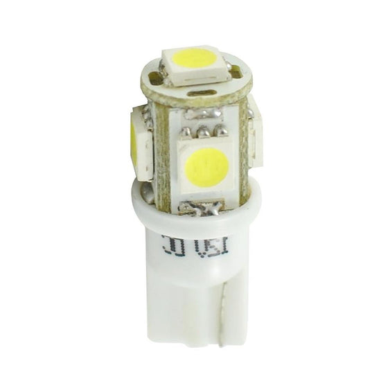 AMPOULES LED X 2   T10 W5W 5LED SMD5050 BLANC 12V   0,60W