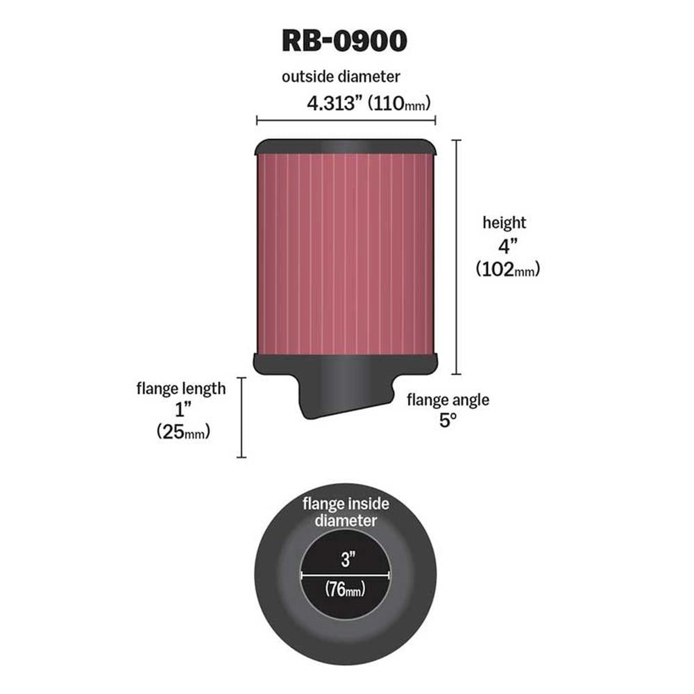 FILTRE A AIR UNIVERSEL K&N RB-0900