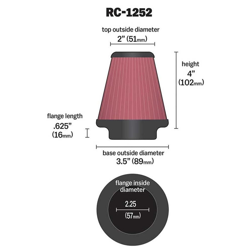 FILTRE A AIR DE REMPLACEMENT K&N RC-1252