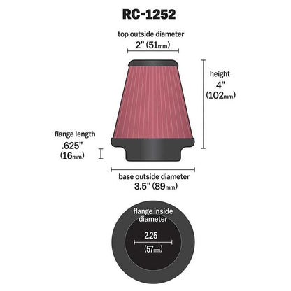 FILTRE A AIR DE REMPLACEMENT K&N RC-1252