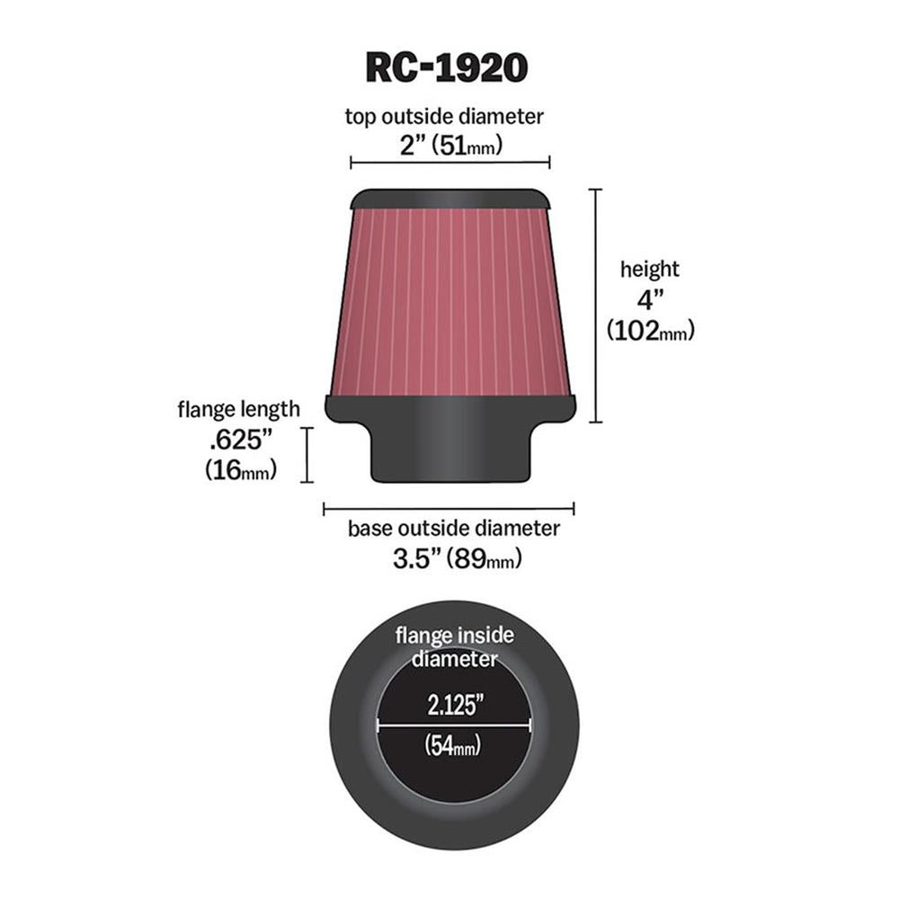 FILTRE A AIR UNIVERSEL K&N RC-1920