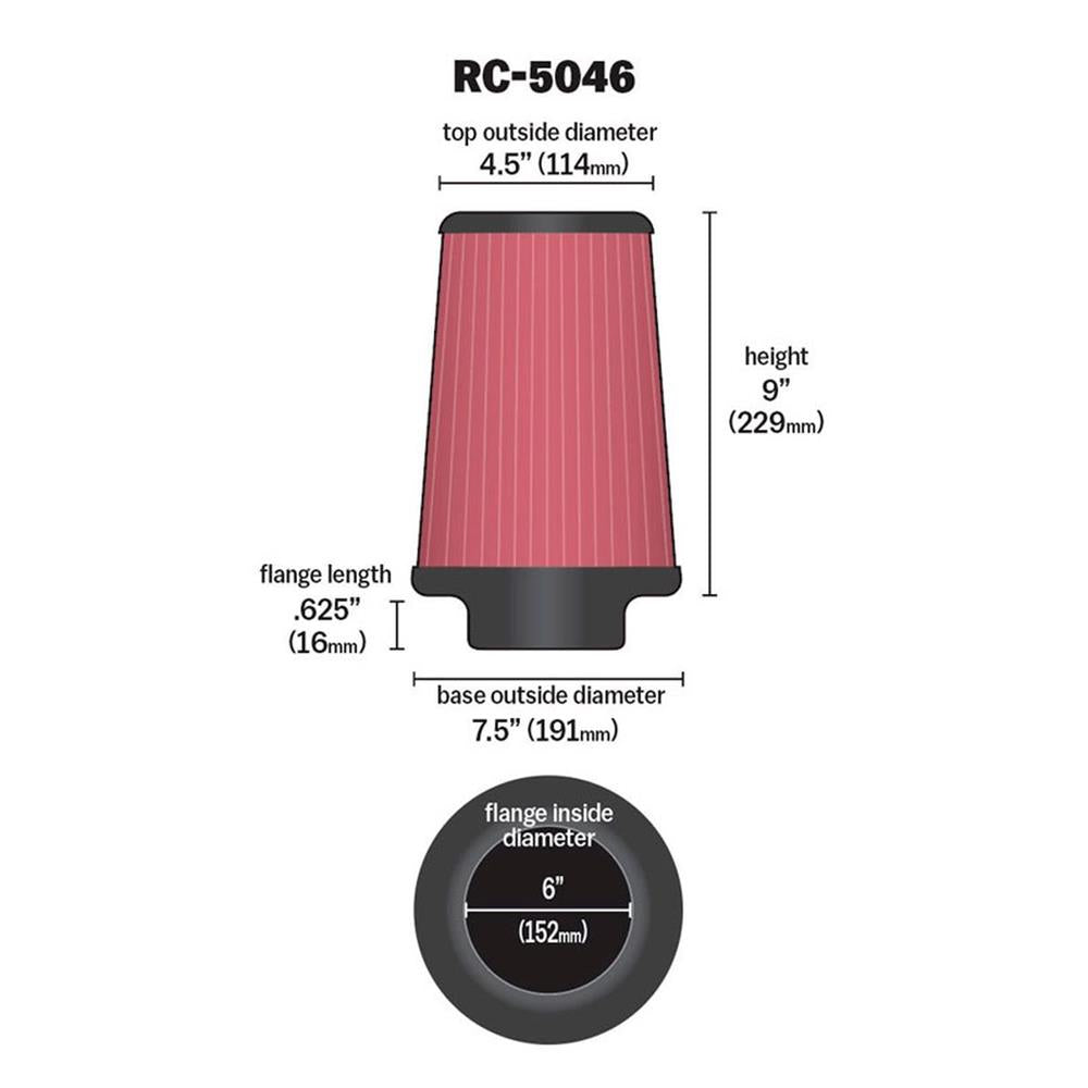 FILTRE A AIR DE REMPLACEMENT K&N RC-5046