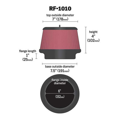 FILTRE A AIR UNIVERSEL K&N RF-1010