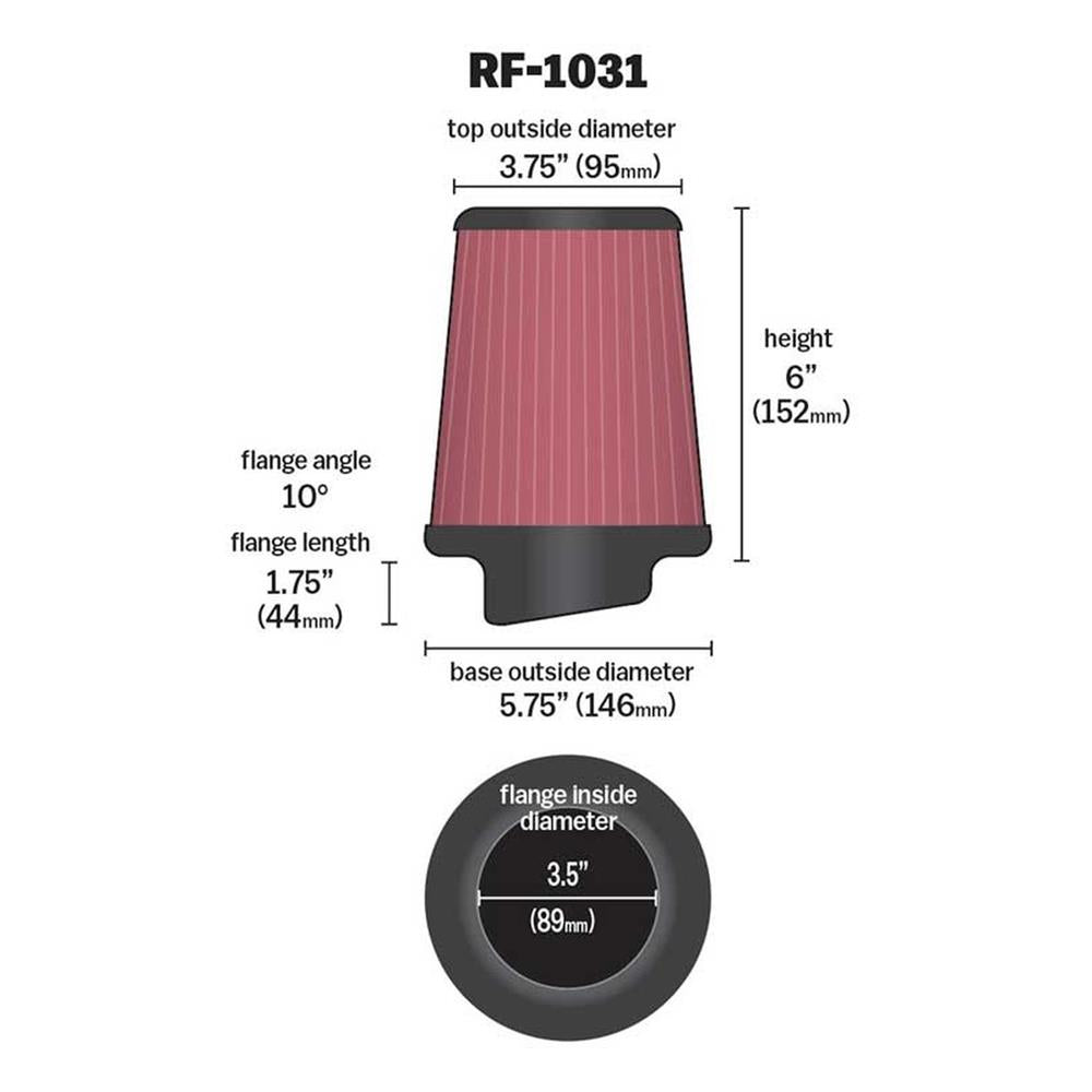 FILTRE A AIR UNIVERSEL K&N RF-1031