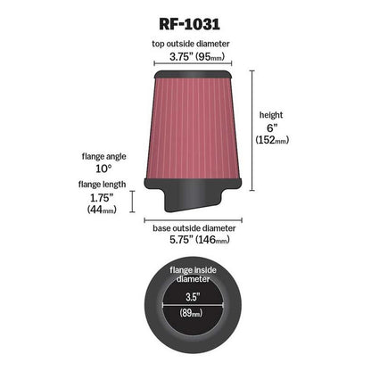 FILTRE A AIR UNIVERSEL K&N RF-1031