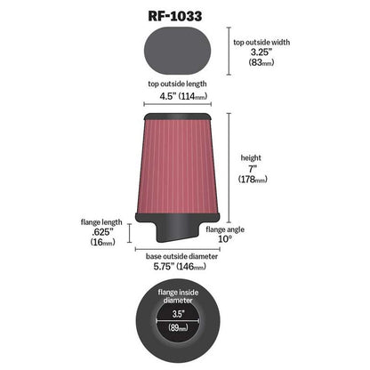 FILTRE A AIR UNIVERSEL K&N RF-1033