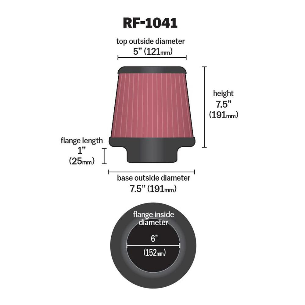 FILTRE A AIR UNIVERSEL K&N RF-1041