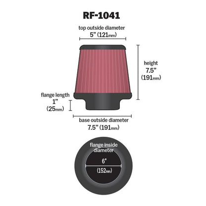 FILTRE A AIR UNIVERSEL K&N RF-1041