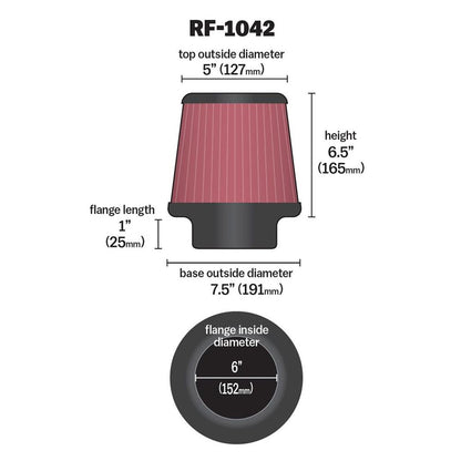 FILTRE A AIR UNIVERSEL K&N RF-1042