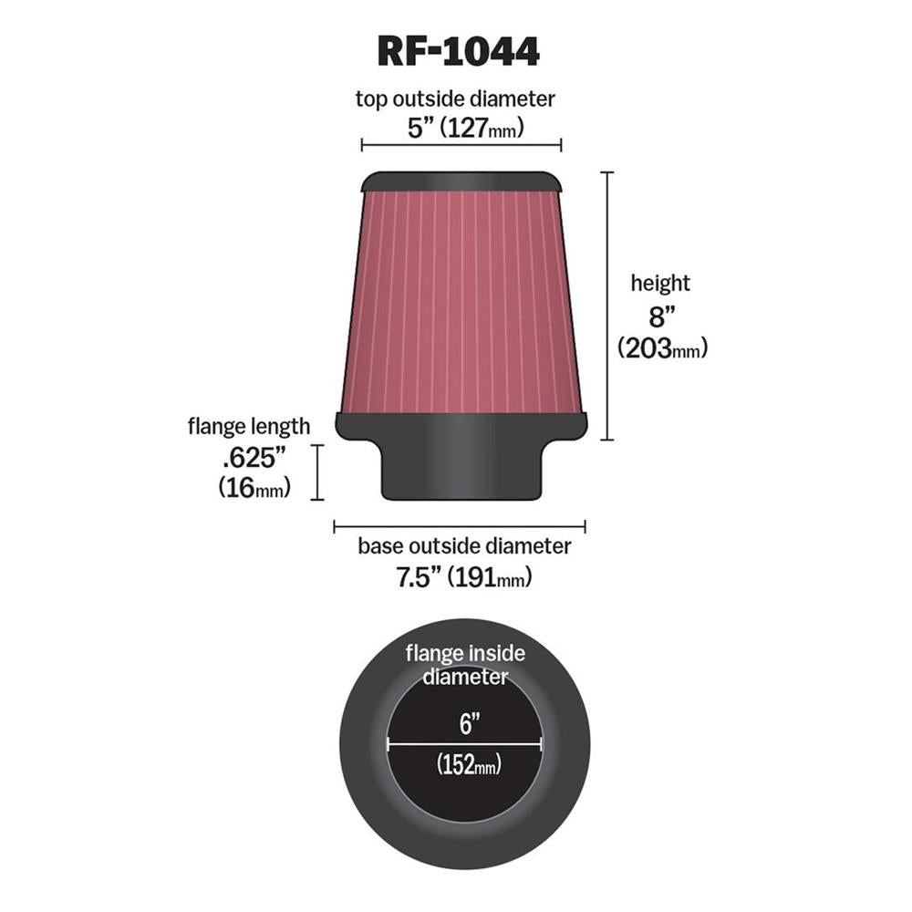 FILTRE A AIR UNIVERSEL K&N RF-1044