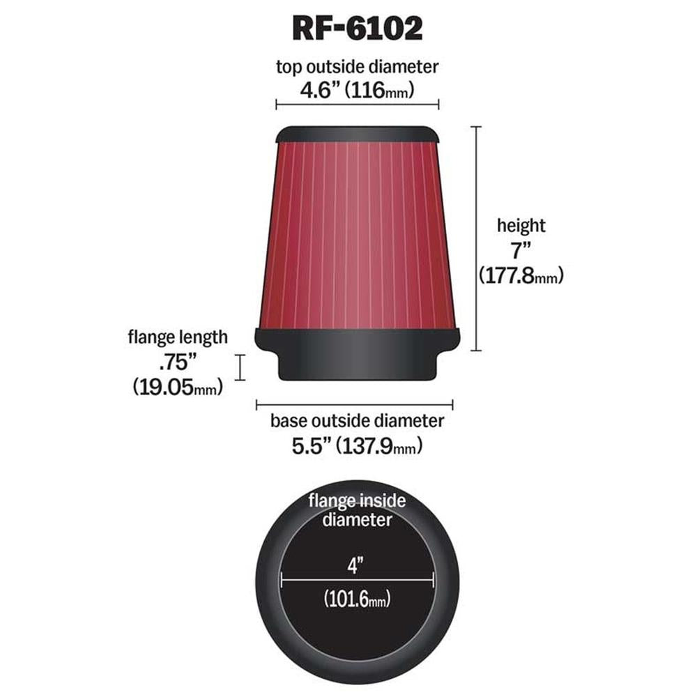 FILTRE A AIR UNIVERSEL K&N RF-6102