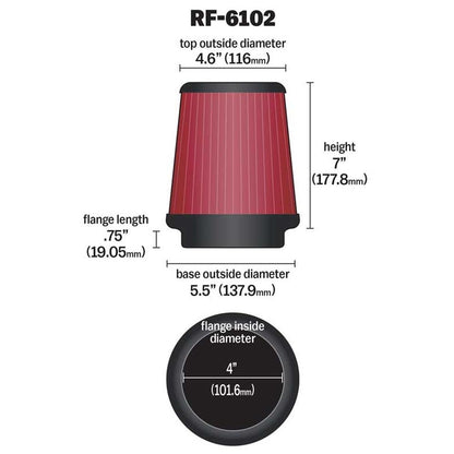 FILTRE A AIR UNIVERSEL K&N RF-6102