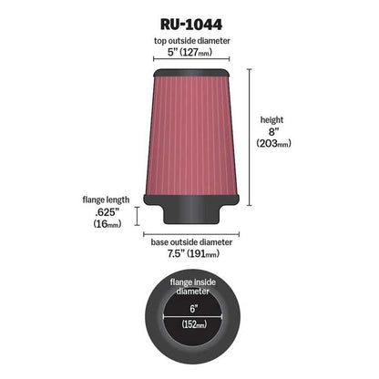 FILTRE A AIR DE REMPLACEMENT K&N RU-1044