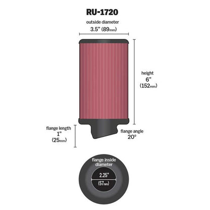 FILTRE A AIR UNIVERSEL K&N RU-1720