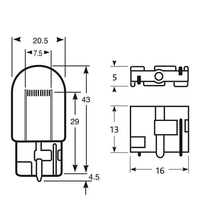 1 AMPOULE 12V 21W WY21W W3X16D ORANGE (BLISTER)  RING