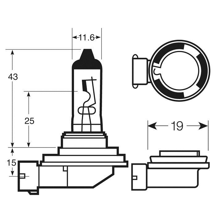 1 AMPOULE H8 12V 35W PGJ19 1 (BLISTER) RING