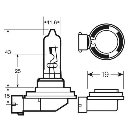 1 AMPOULE H9 12V 65W PGJ19 5 (BLISTER) RING