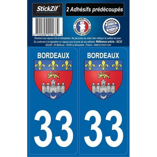 ADHESIFS CITY 33 BORDEAUX X2