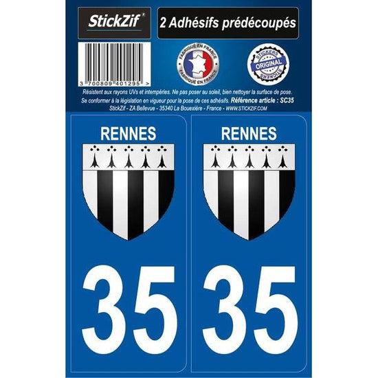 ADHESIFS CITY 35 RENNES X2