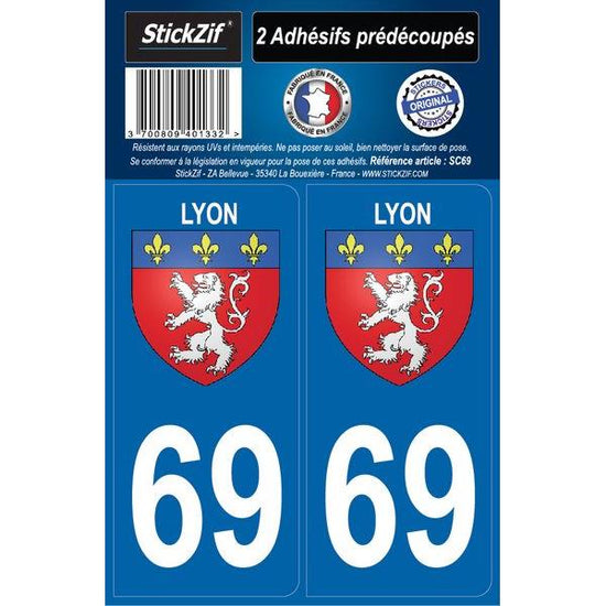 ADHESIFS CITY 69 LYON X2