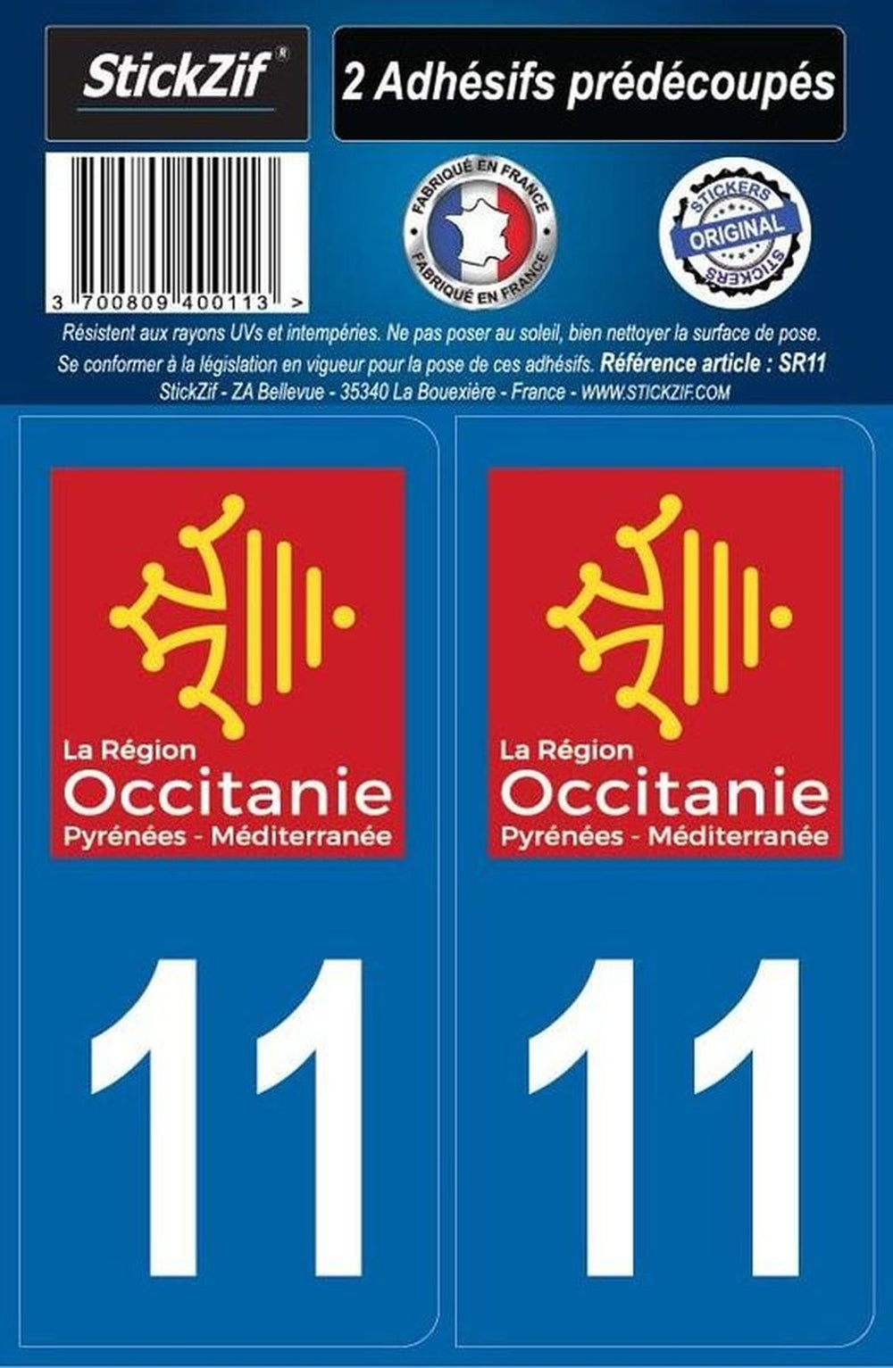 ADHESIFS REGION DEPARTEMENT 11 OCCITANIE X2