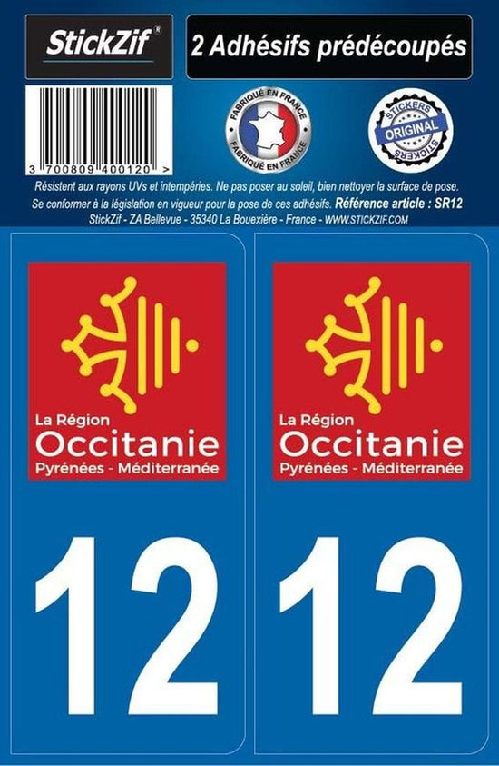 ADHESIFS REGION DEPARTEMENT 12 OCCITANIE X2