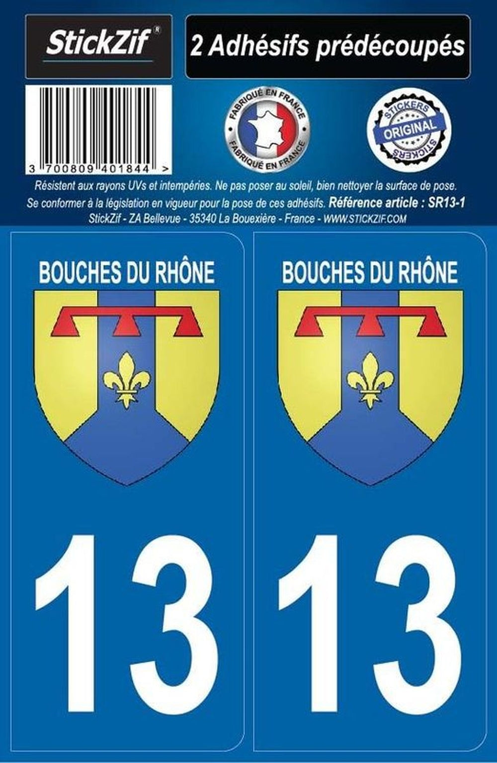 ADHESIFS REGION DEPARTEMENT 13 BOUCHES DU RHONE X2