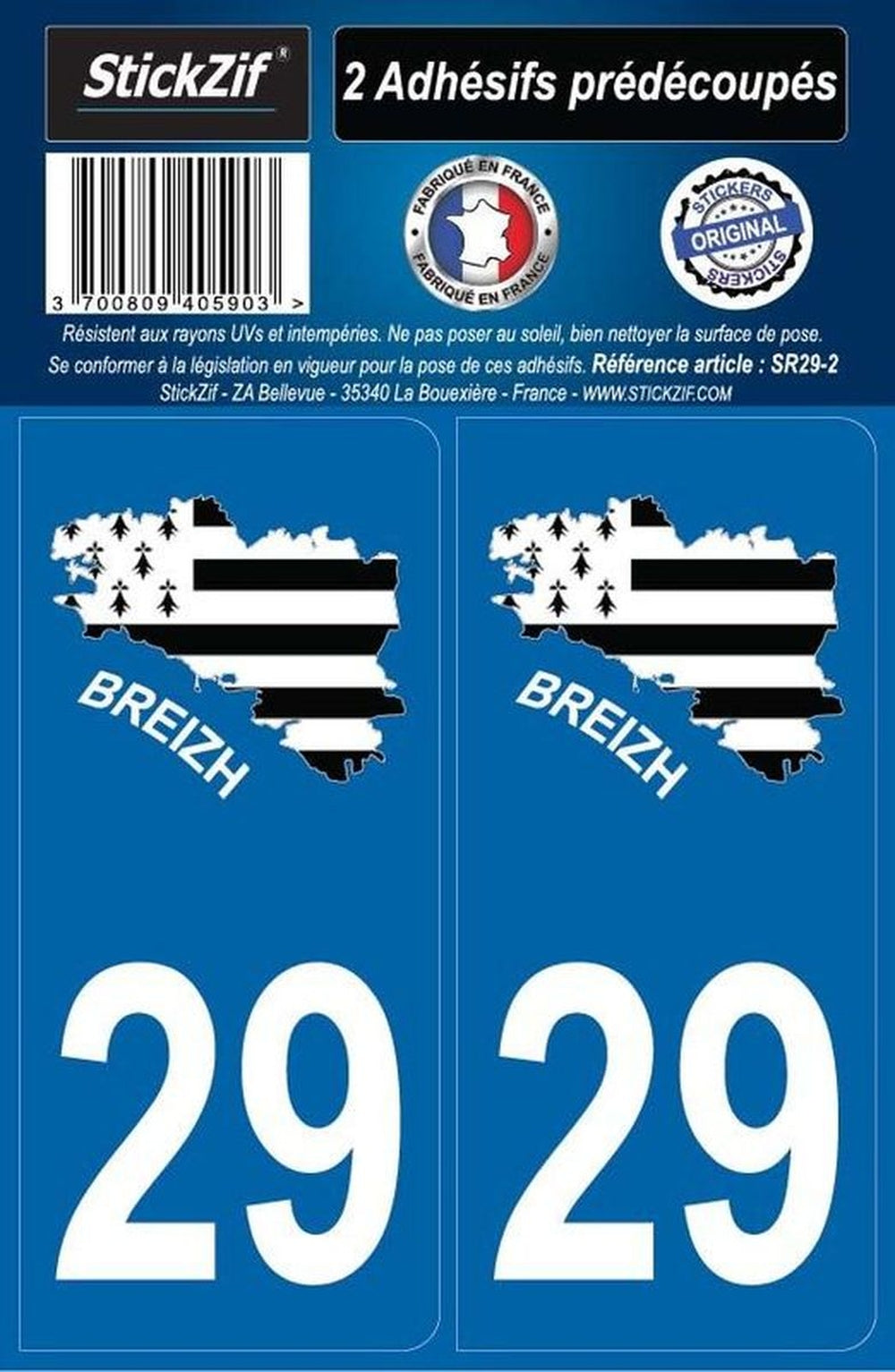 ADHESIFS REGION CARTE 29 BREIZH X2