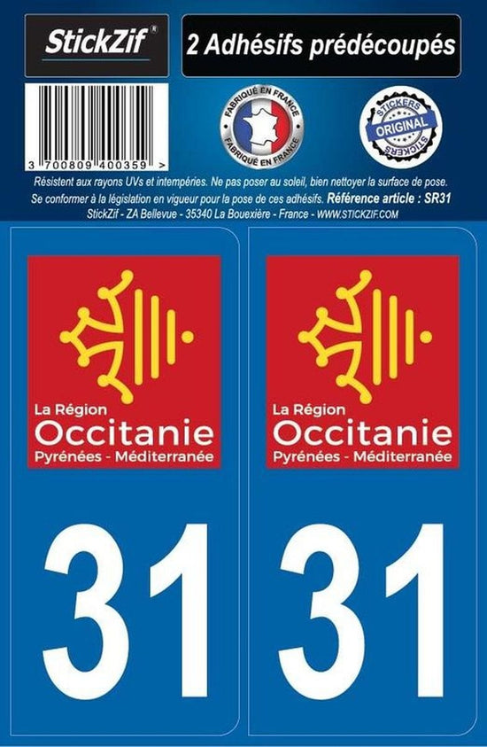 ADHESIFS REGION DEPARTEMENT 31 OCCITANIE X2