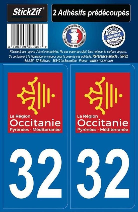 ADHESIFS REGION DEPARTEMENT 32 OCCITANIE X2