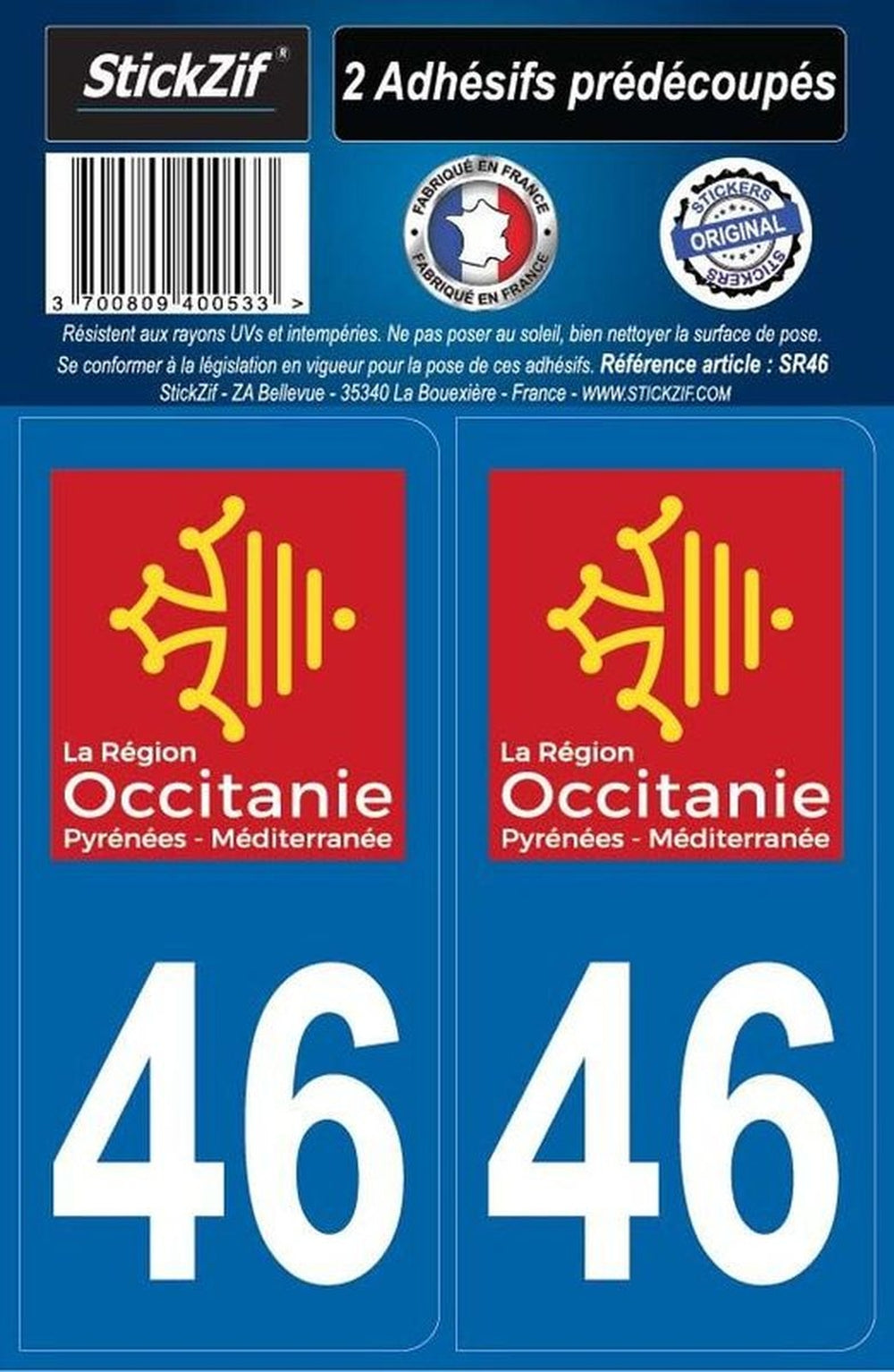 ADHESIFS REGION DEPARTEMENT 46 OCCITANIE X2