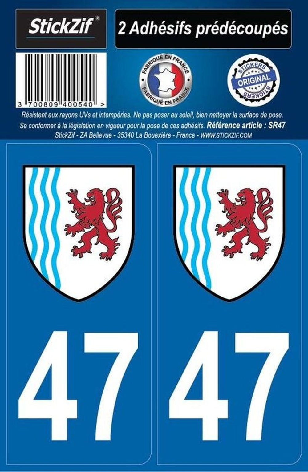 ADHESIFS REGION DEPARTEMENT 47 NOUVELLE AQUITAINE X2