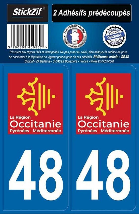 ADHESIFS REGION DEPARTEMENT 48 OCCITANIE X2