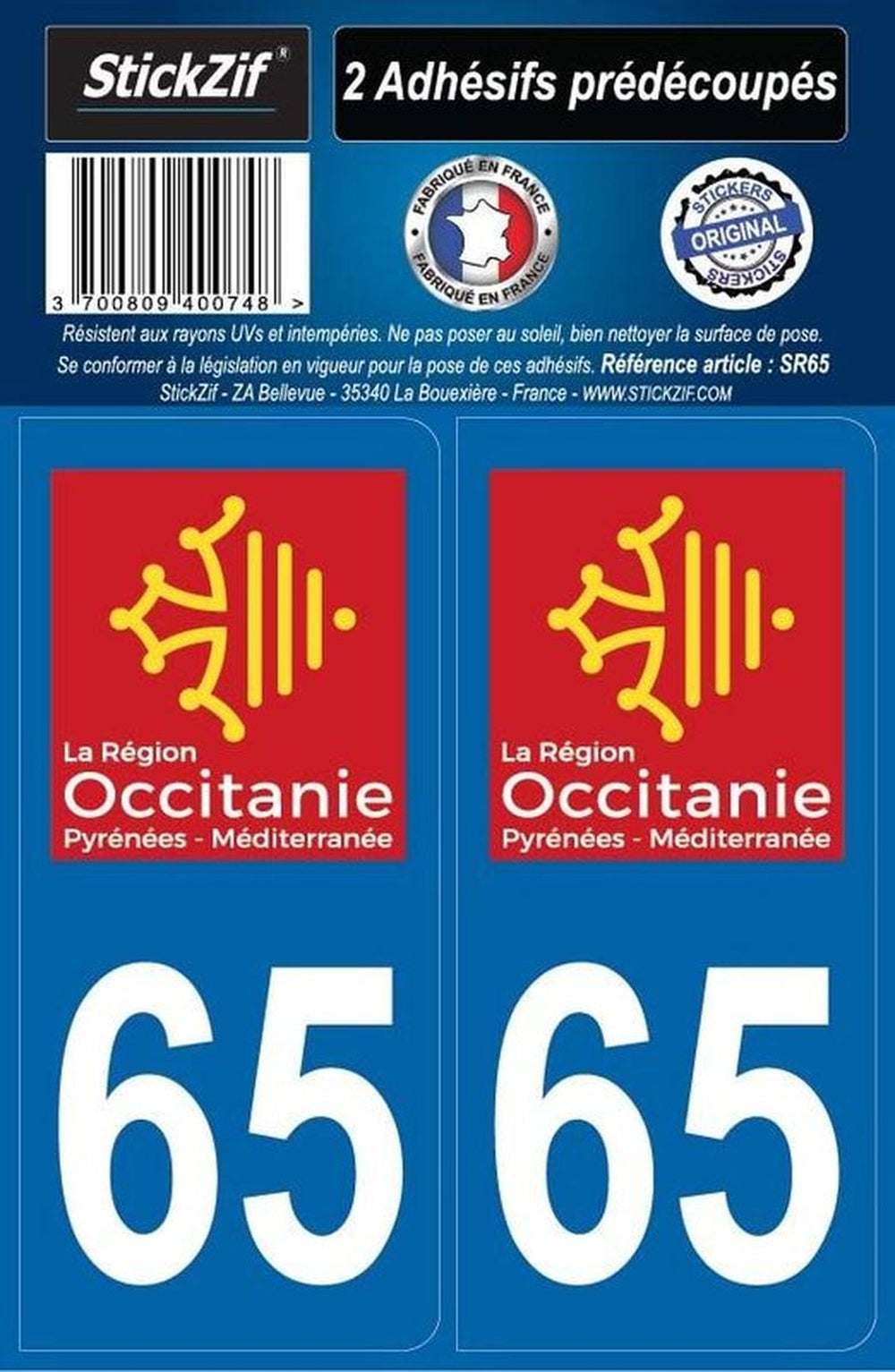 ADHESIFS REGION DEPARTEMENT 65 OCCITANIE X2