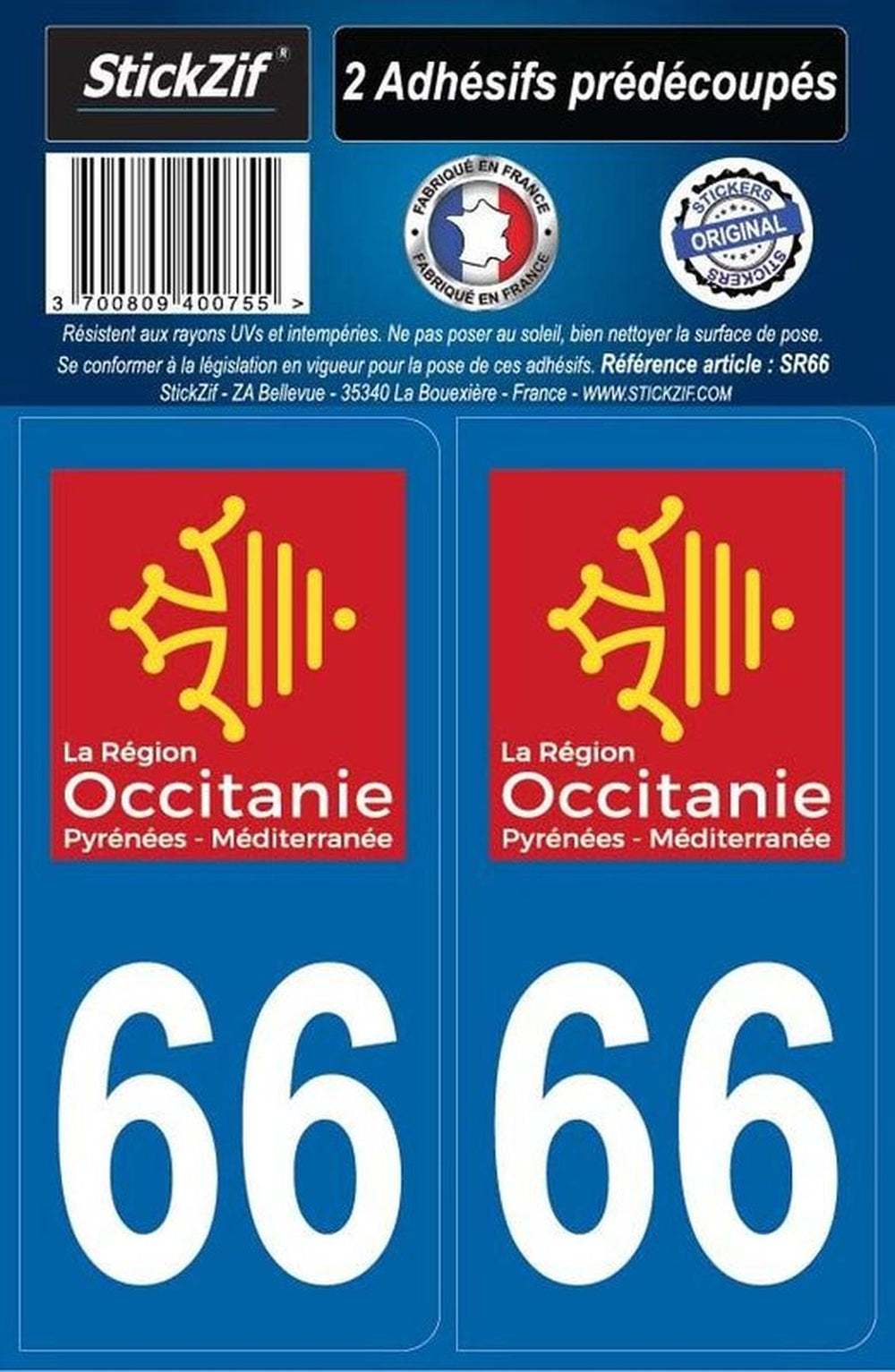 ADHESIFS REGION DEPARTEMENT 66 OCCITANIE X2