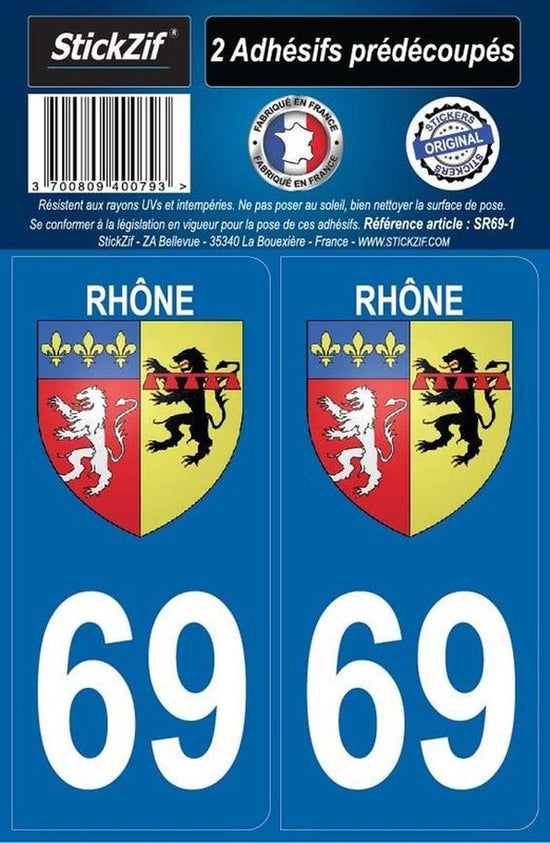 ADHESIFS REGION DEPARTEMENT 69 RHONE X2