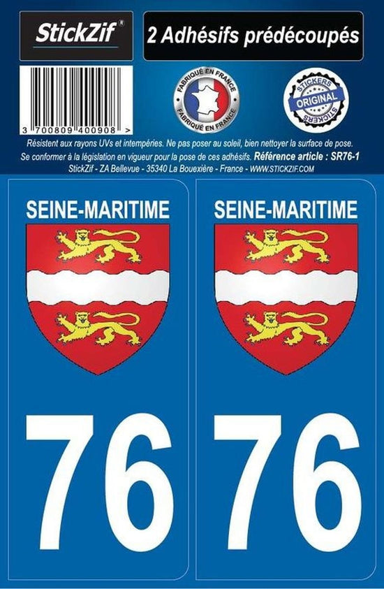 ADHESIFS REGION DEPARTEMENT 76 SEINE MARITIME X2