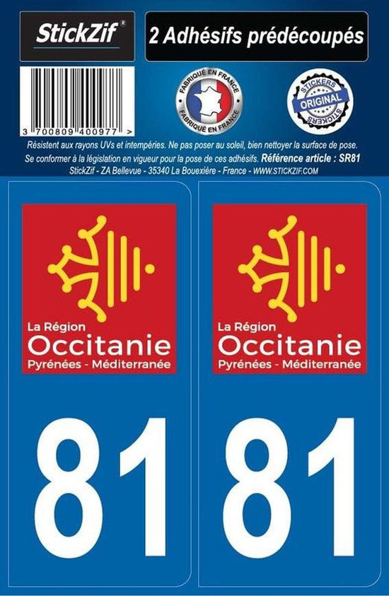 ADHESIFS REGION DEPARTEMENTT 81 OCCITANIE X2