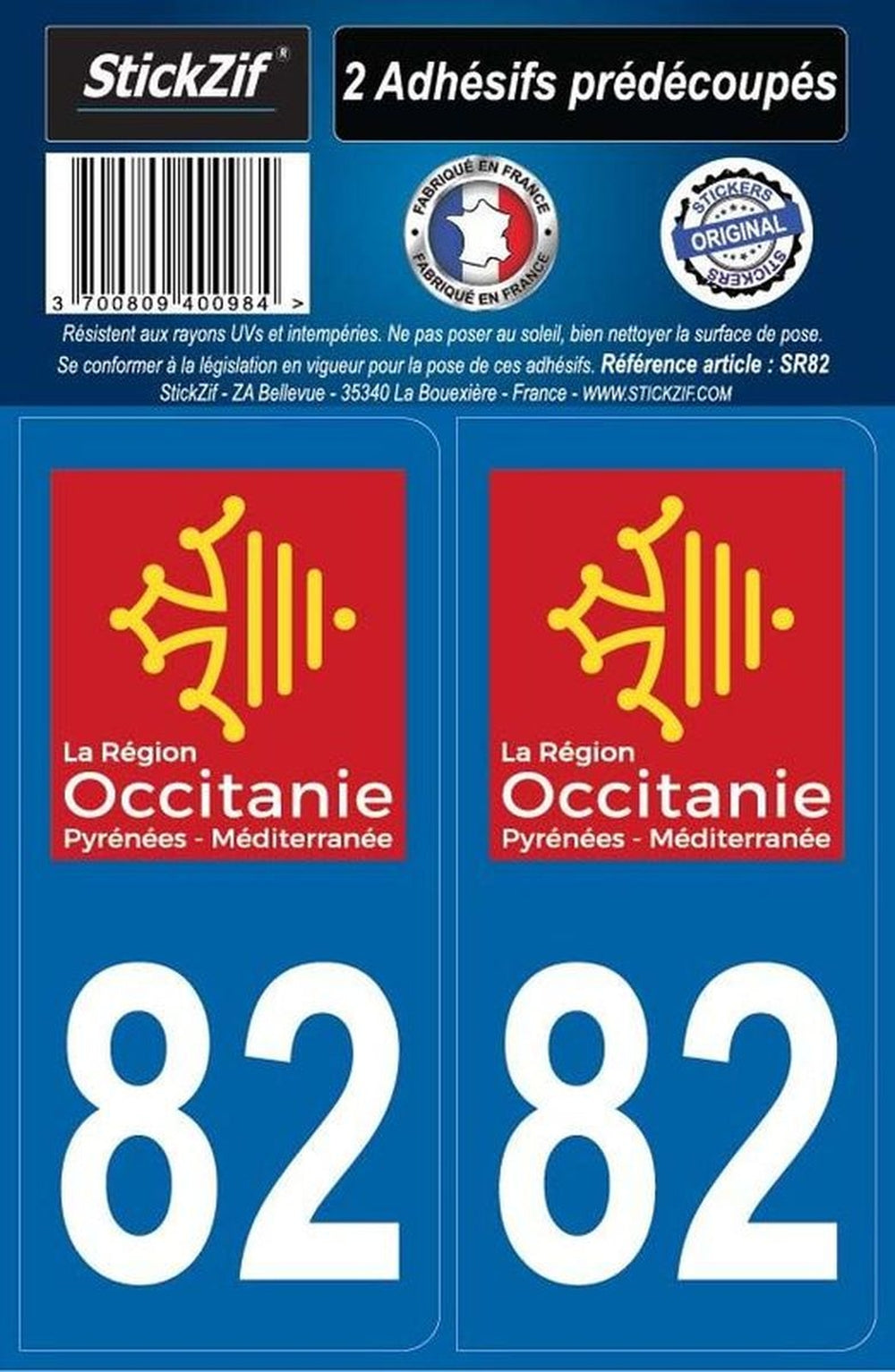 ADHESIFS REGION DEPARTEMENT 82 OCCITANIE X2