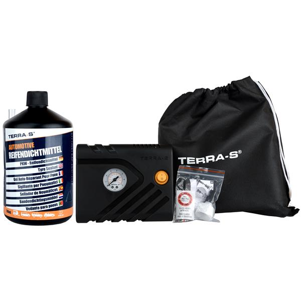 KIT ANTI-CREVAISON STANDARD COMPRESSEUR + BOUTEILLE SOUPLE 700ML TERRA S