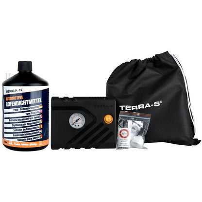 KIT ANTI-CREVAISON STANDARD COMPRESSEUR + BOUTEILLE SOUPLE 700ML TERRA S