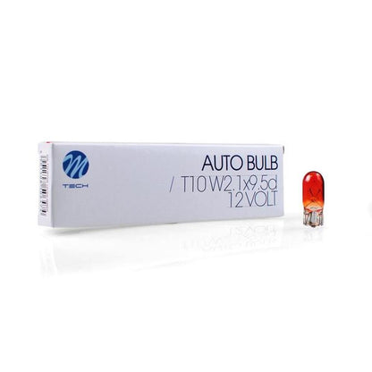 AMPOULES HALOGENES WY5W T10 12V 5W ORANGE (BOITE DE 10) MTECH