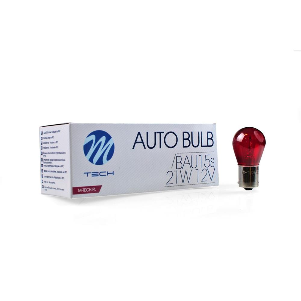 AMPOULES HALOGENES PR21W BAU15S 12V 21W ROUGE (BOITE DE 10) MTECH