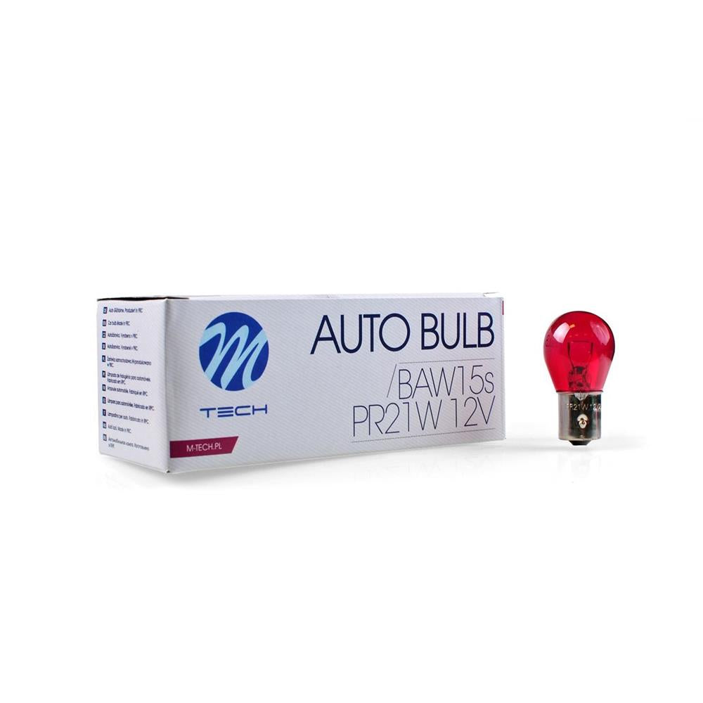 AMPOULES HALOGENES PR21W BAW15S 12V 21W ROUGE (BOITE DE 10) MTECH